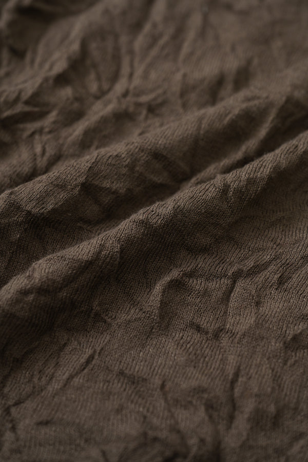 Wrinkle Plain High Neck Pullover