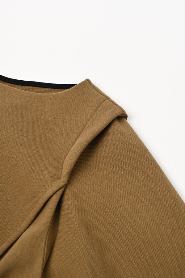Front Zip Paneled Pullover