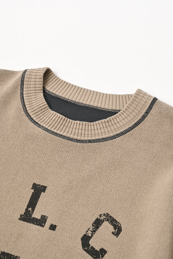 Sweat-Like Reversible Knit Pullover