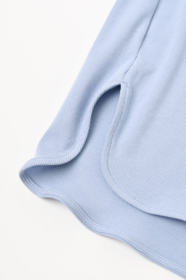 Henley Neck Round Hem Pullover