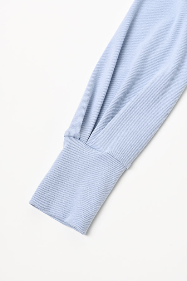 Henley Neck Round Hem Pullover