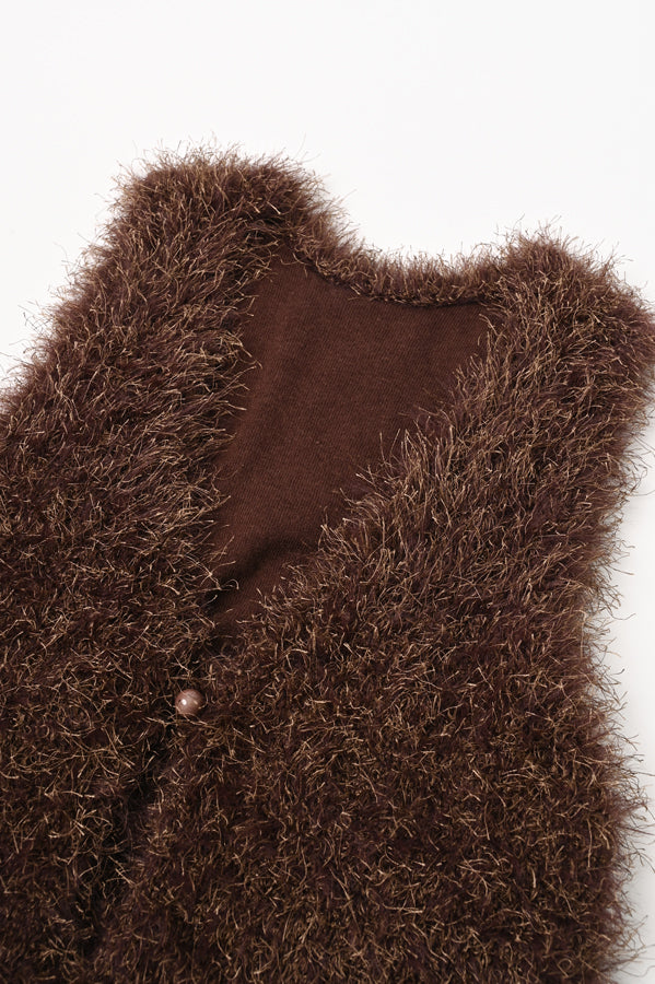 4-Way Knit Fur Vest