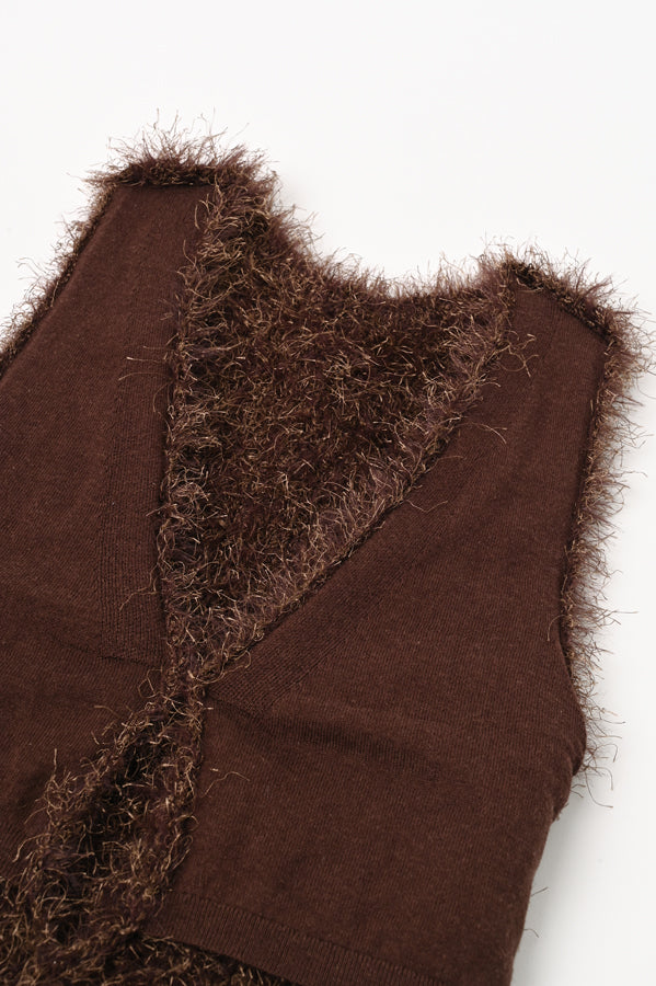 4-Way Knit Fur Vest
