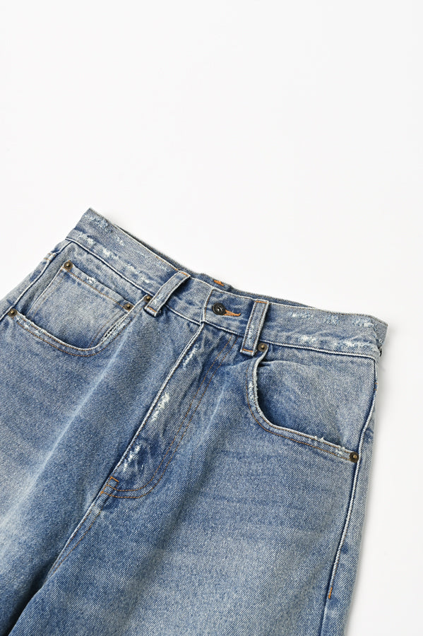 Wide-Leg Denim Trousers