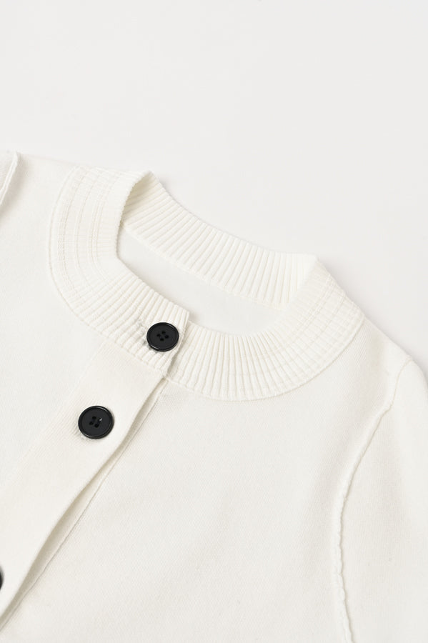 Sweat-Like Reversible Knit Cardigan