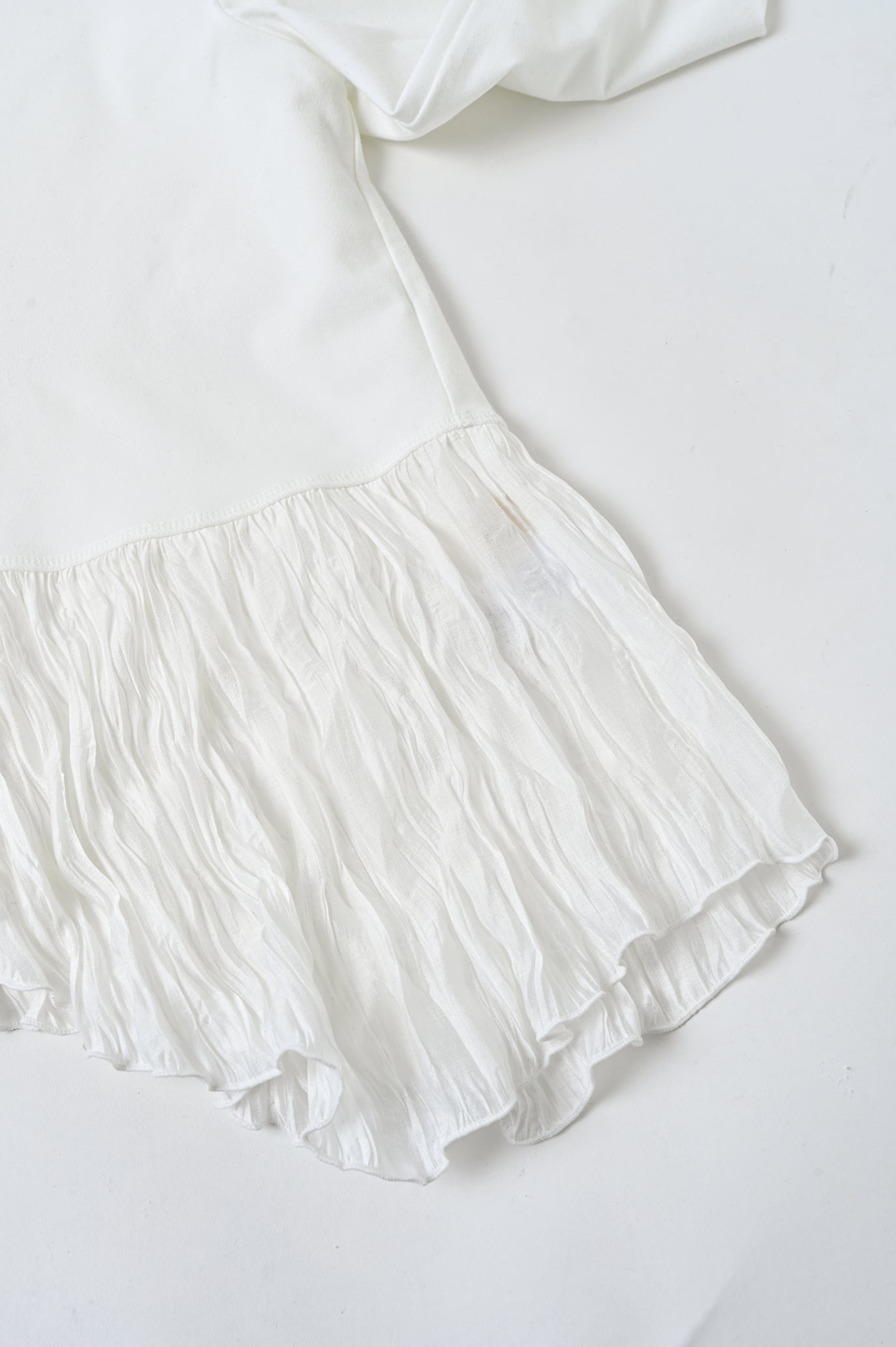 Tulle & Washed Peplum Pullover