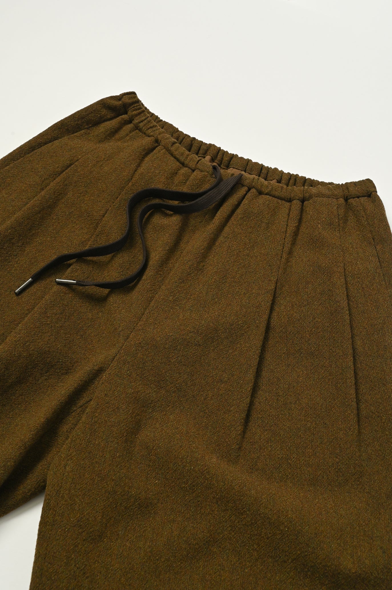Wool-Cotton Tweed Double-Tuck Pants