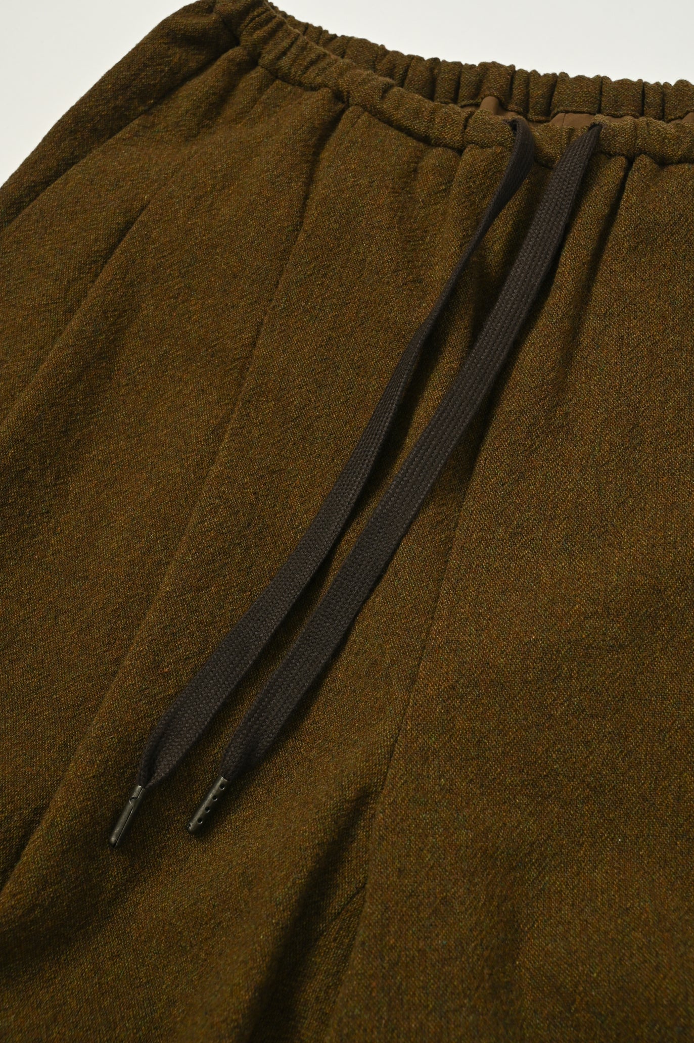 Wool-Cotton Tweed Double-Tuck Pants