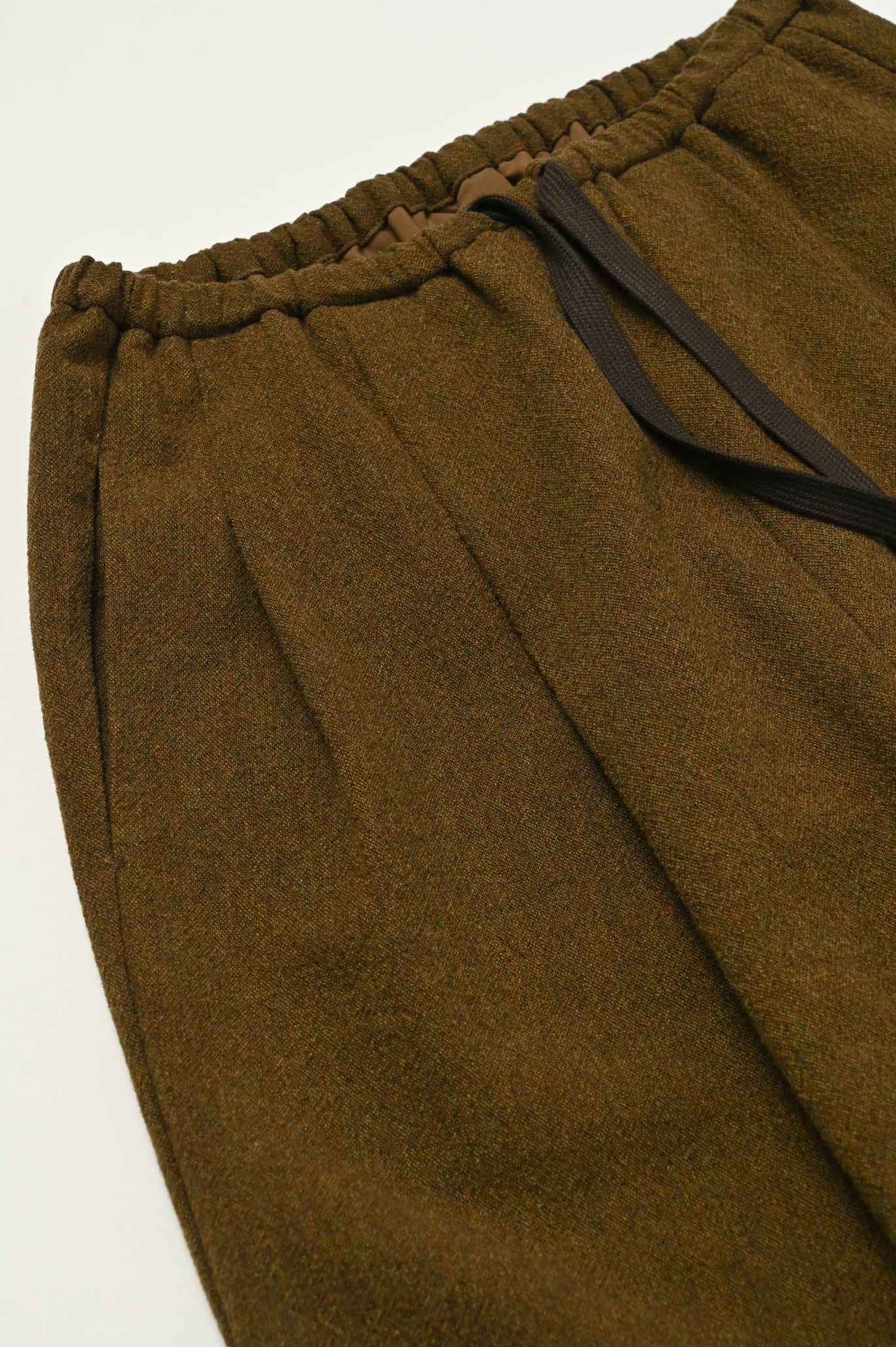 Wool-Cotton Tweed Double-Tuck Pants