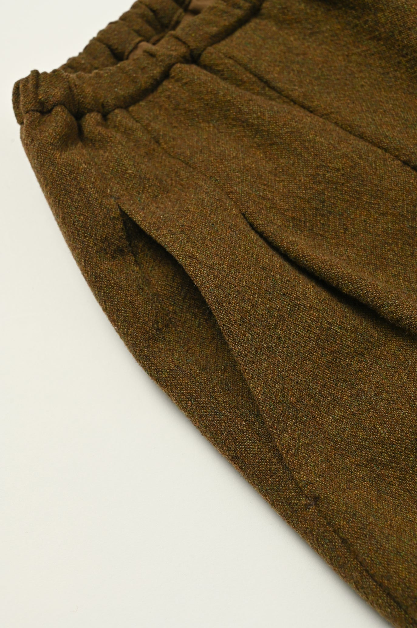 Wool-Cotton Tweed Double-Tuck Pants