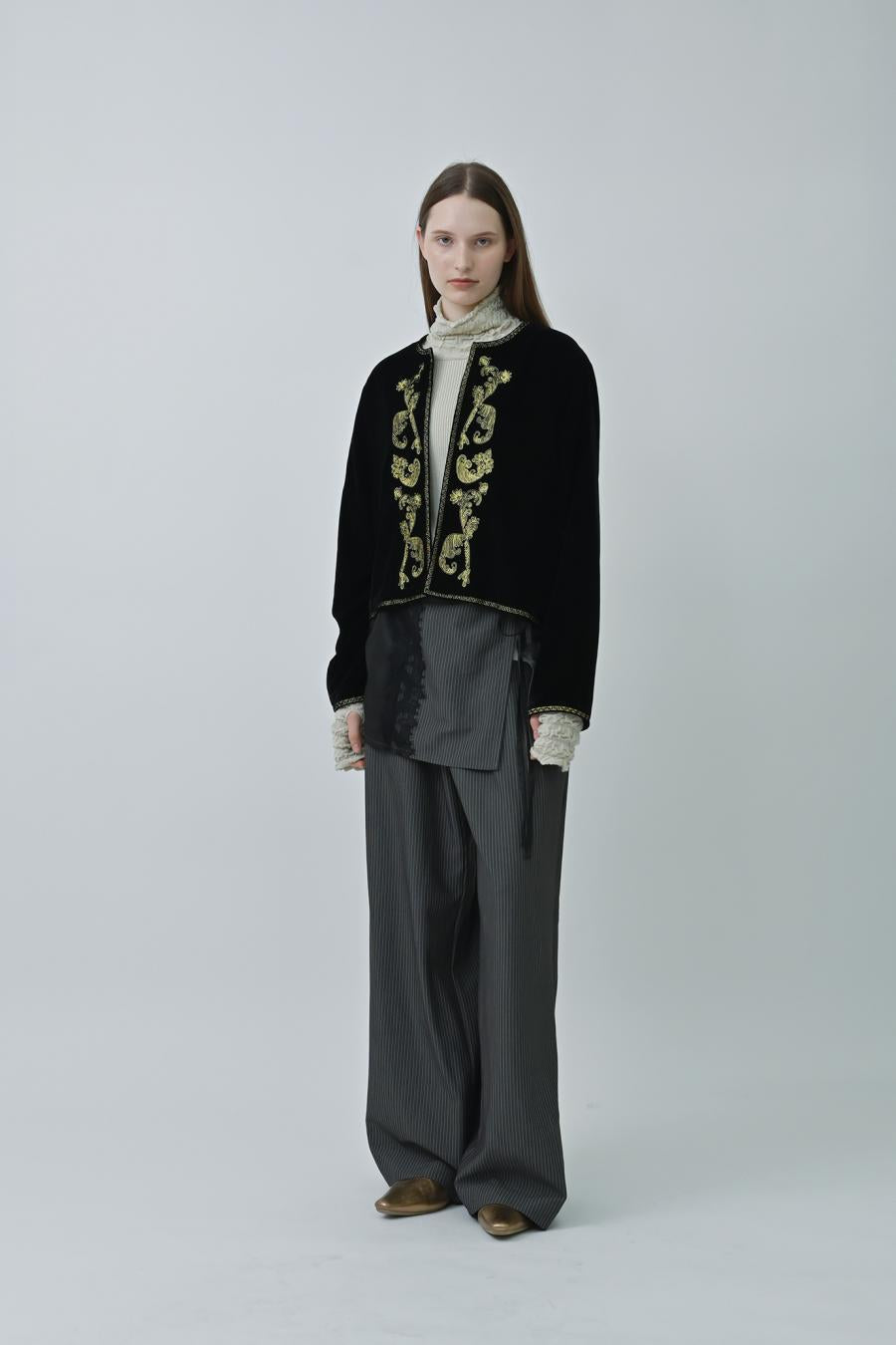 Pullover with Wrap Skirt-Look Pants