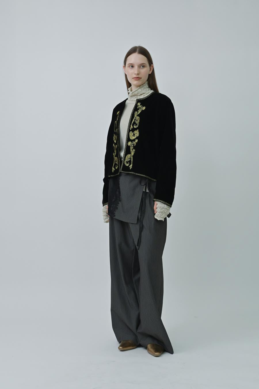 Pullover with Wrap Skirt-Look Pants