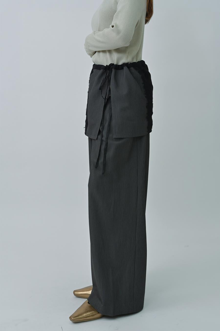 Pullover with Wrap Skirt-Look Pants