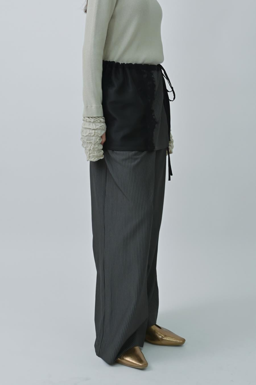 Pullover with Wrap Skirt-Look Pants