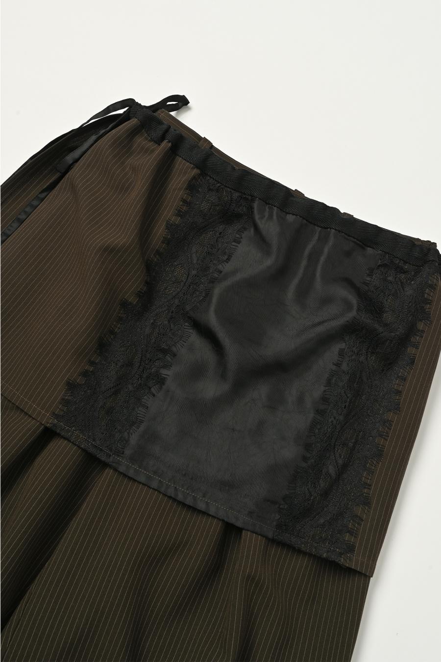 Pullover with Wrap Skirt-Look Pants