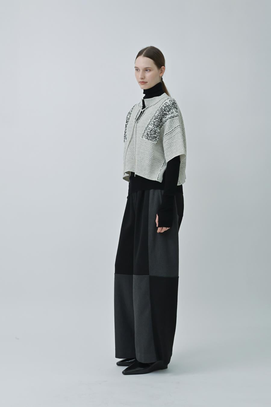 Two-Tone Paneled Pants