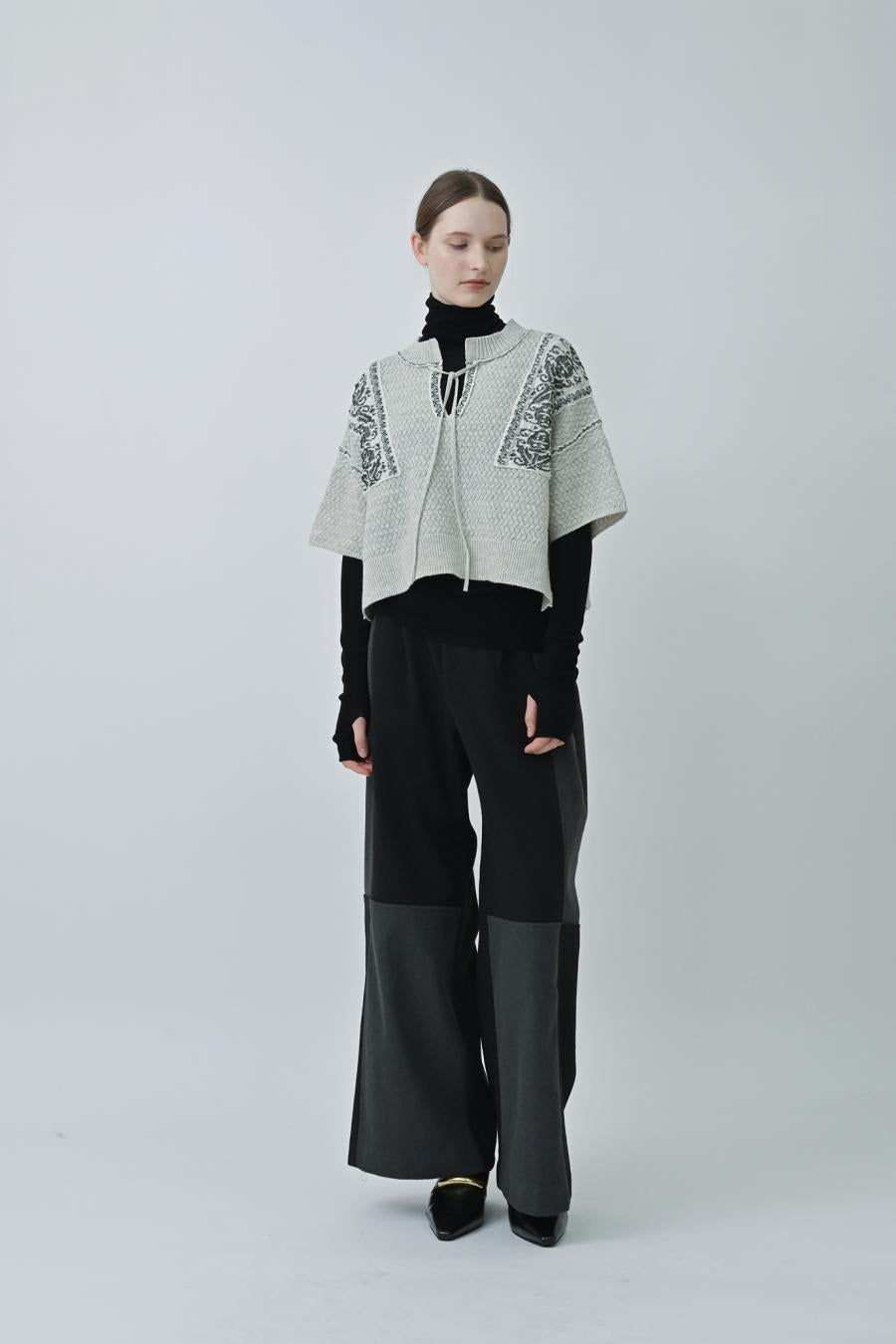 Two-Tone Paneled Pants