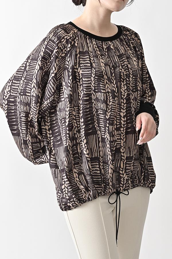 Cable Print Raglan Pullover