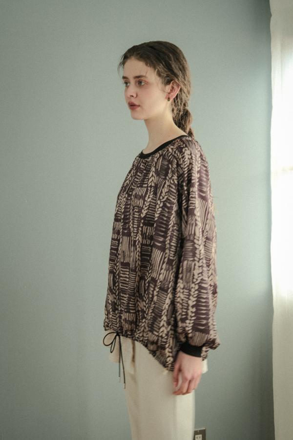 Cable Print Raglan Pullover