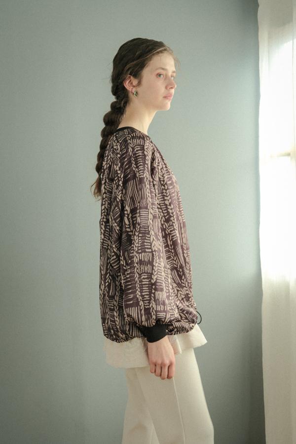 Cable Print Raglan Pullover