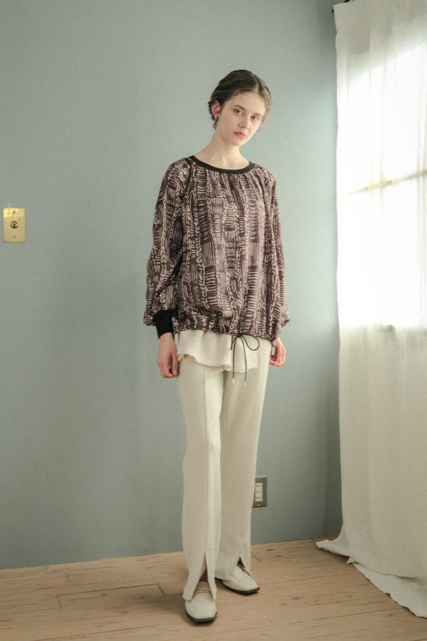 Cable Print Raglan Pullover