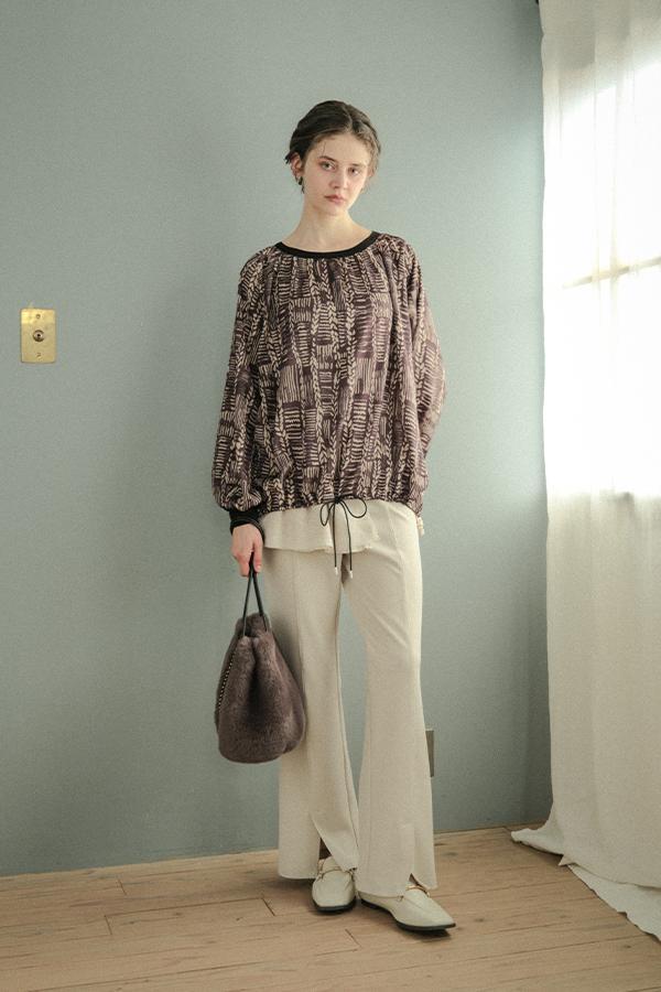 Cable Print Raglan Pullover