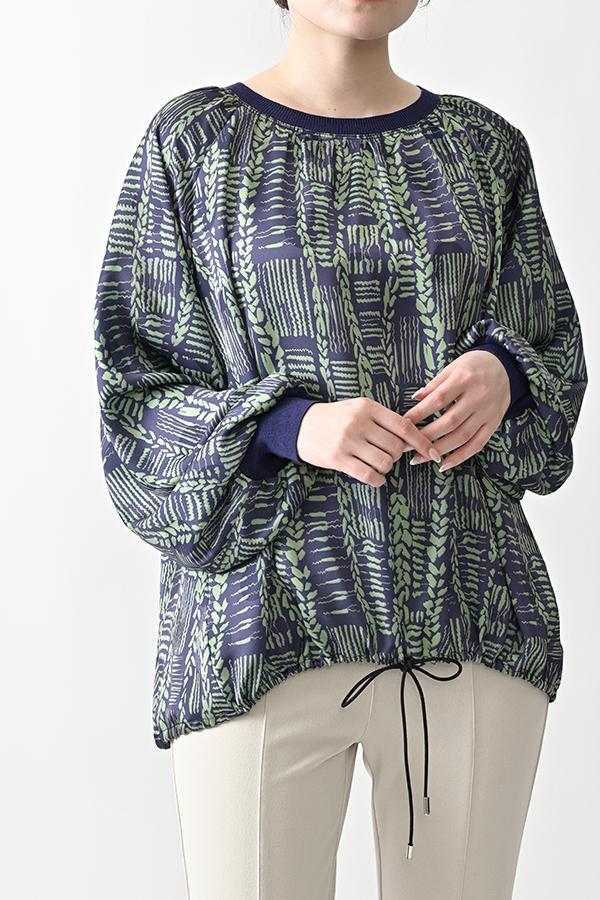 Cable Print Raglan Pullover