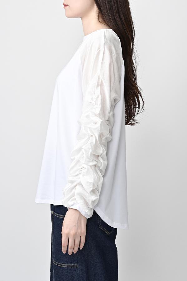 Shirred Sleeve Pullover