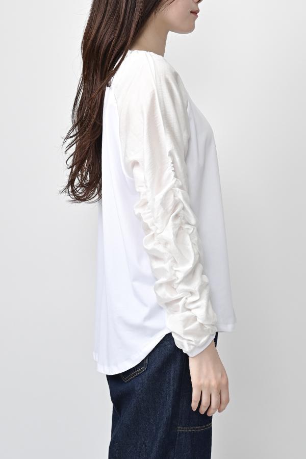 Shirred Sleeve Pullover