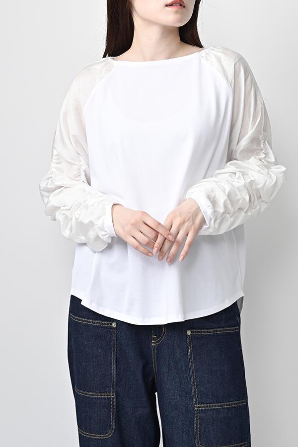Shirred Sleeve Pullover