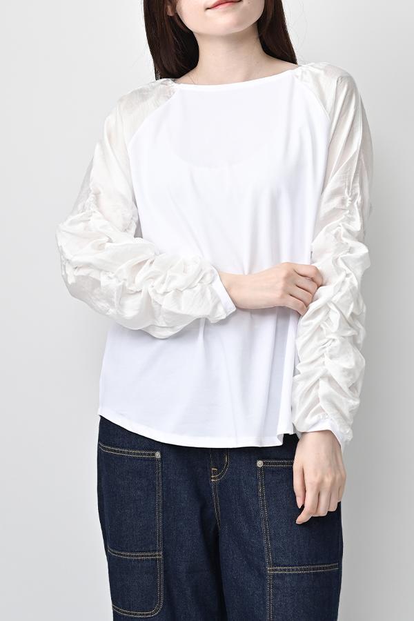 Shirred Sleeve Pullover