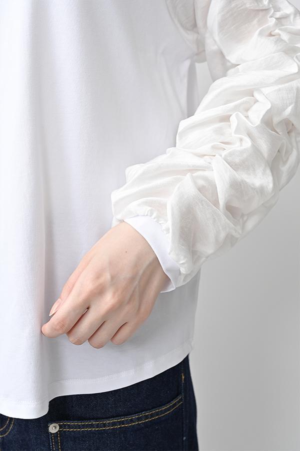 Shirred Sleeve Pullover
