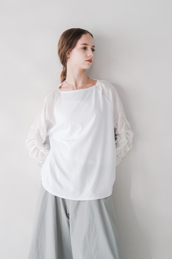 Shirred Sleeve Pullover