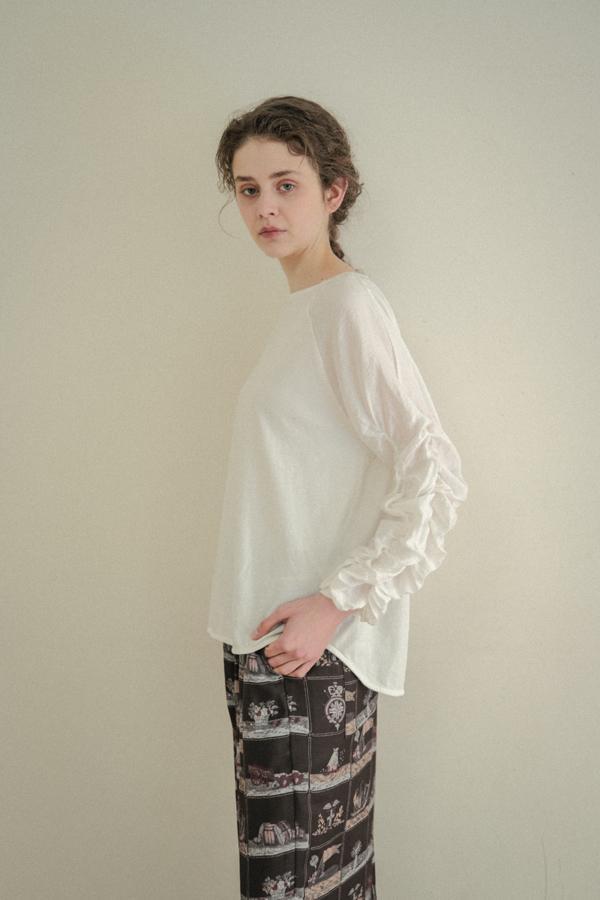 Shirred Sleeve Pullover