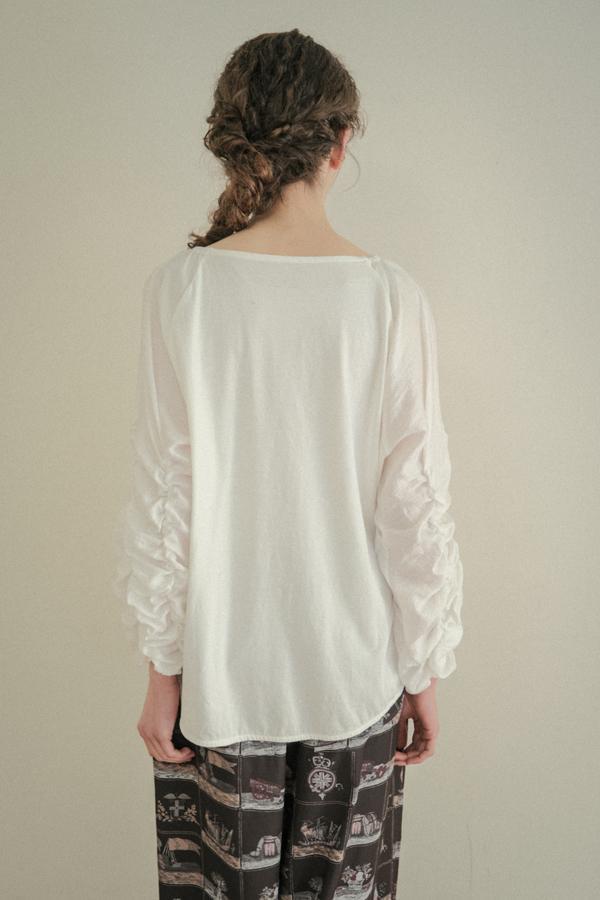 Shirred Sleeve Pullover