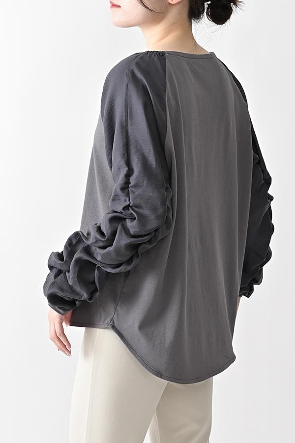 Shirred Sleeve Pullover