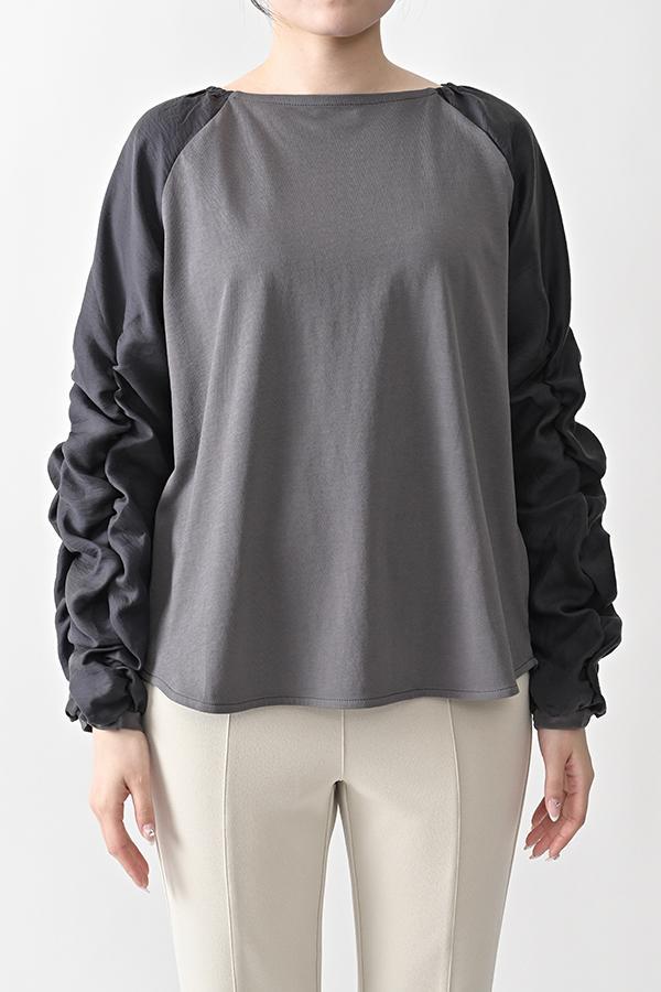 Shirred Sleeve Pullover