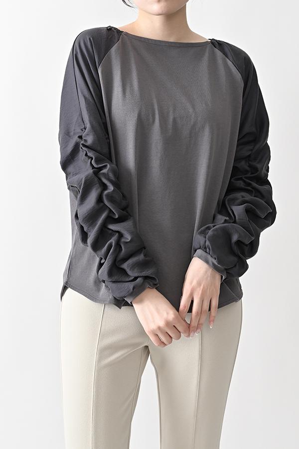 Shirred Sleeve Pullover