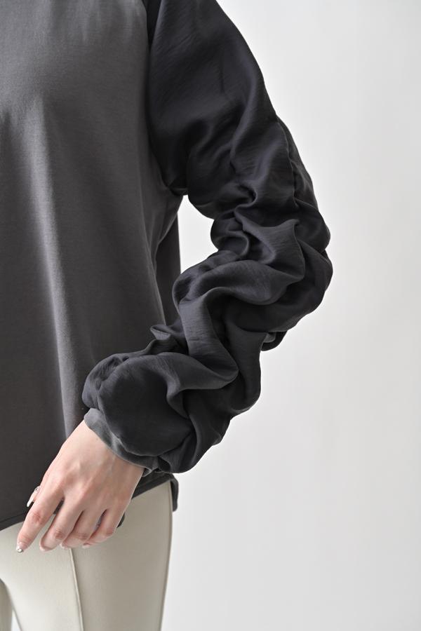 Shirred Sleeve Pullover
