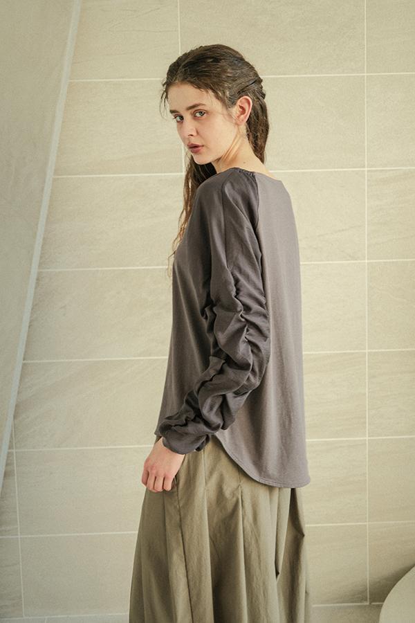 Shirred Sleeve Pullover