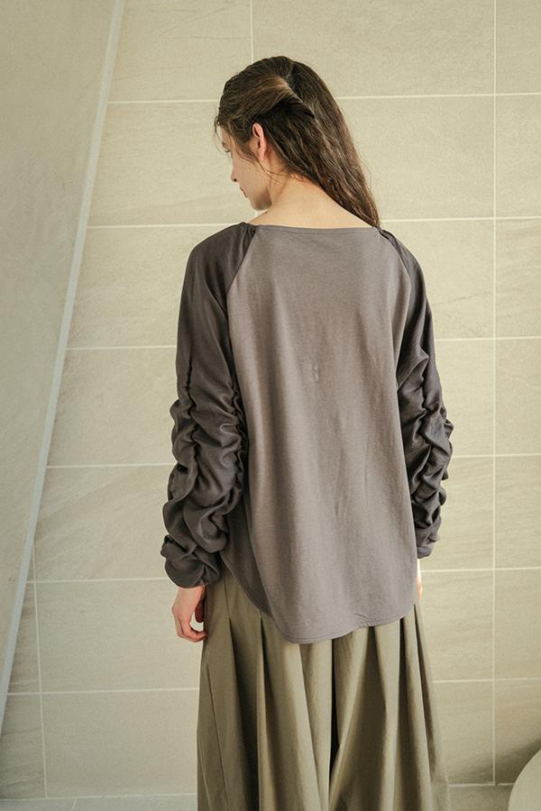 Shirred Sleeve Pullover