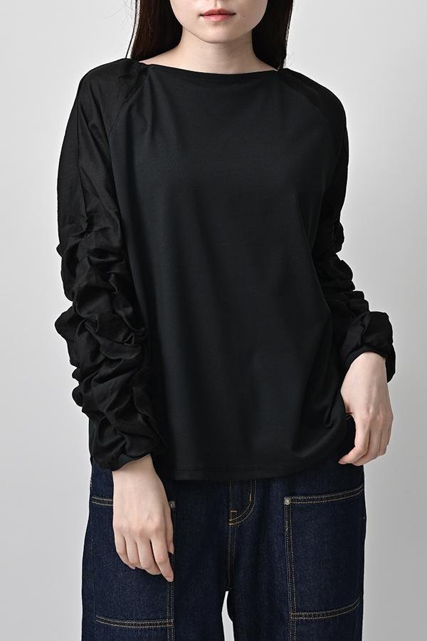 Shirred Sleeve Pullover
