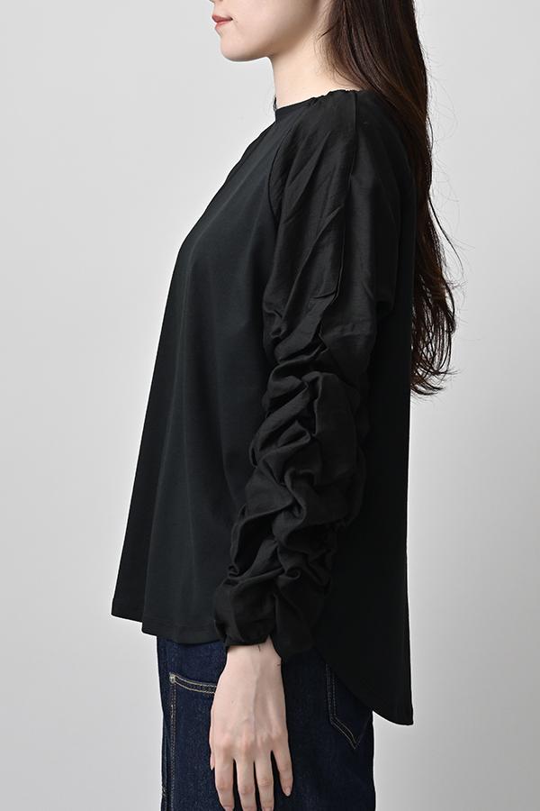 Shirred Sleeve Pullover