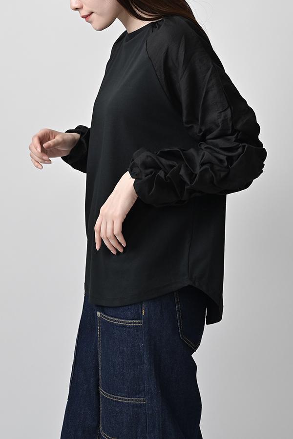 Shirred Sleeve Pullover
