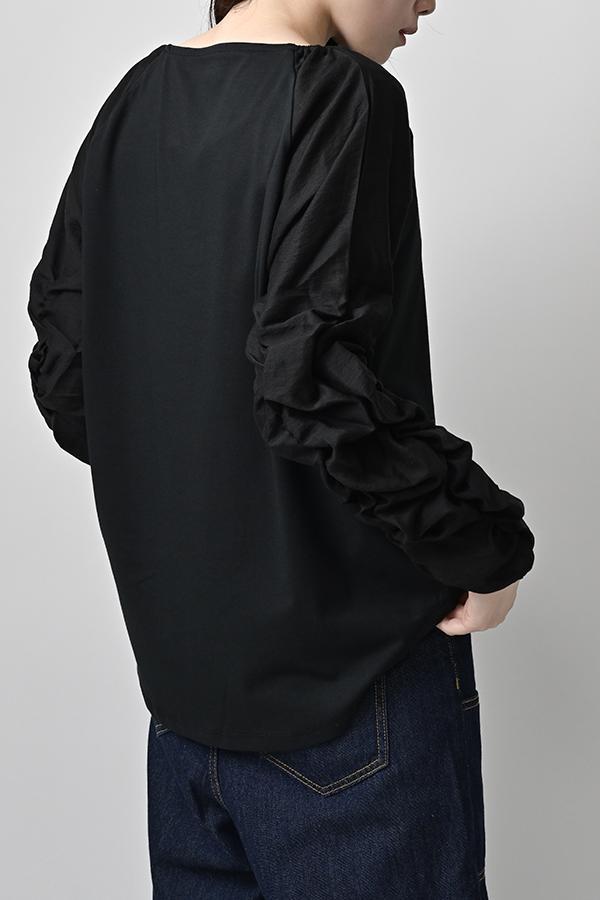 Shirred Sleeve Pullover
