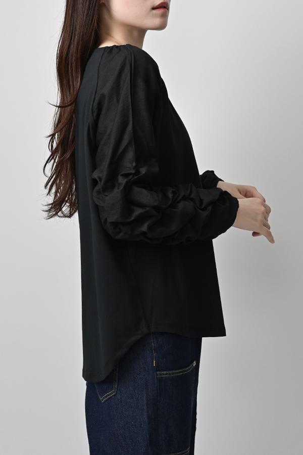 Shirred Sleeve Pullover