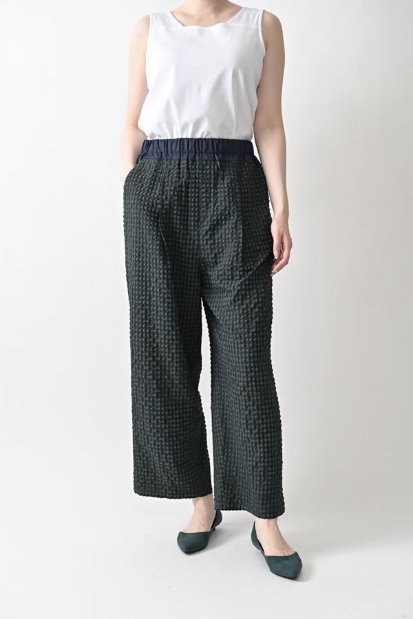 Textured Check Pants