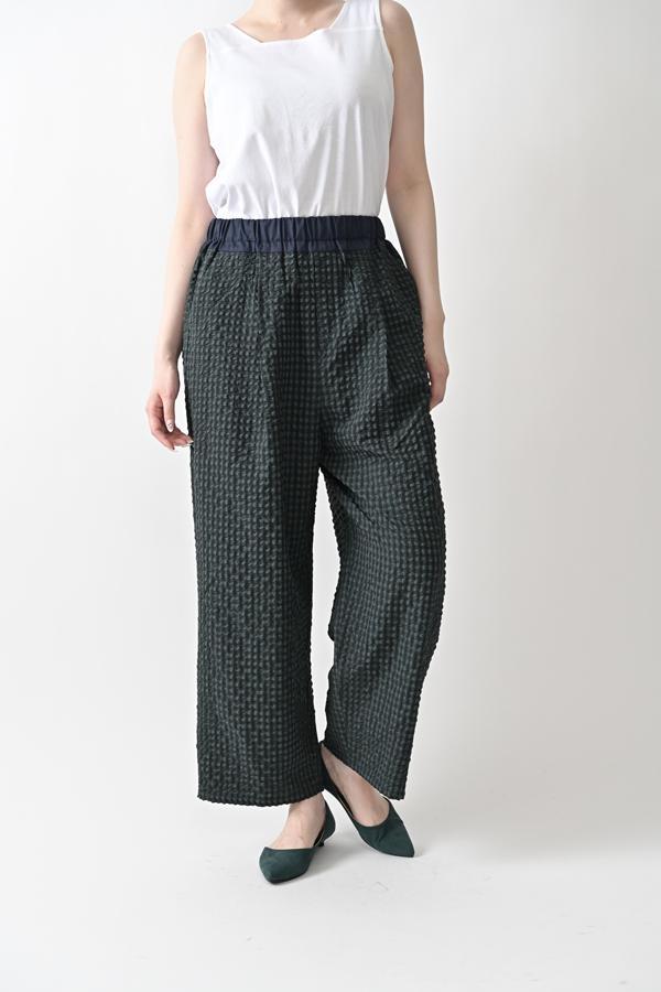Textured Check Pants