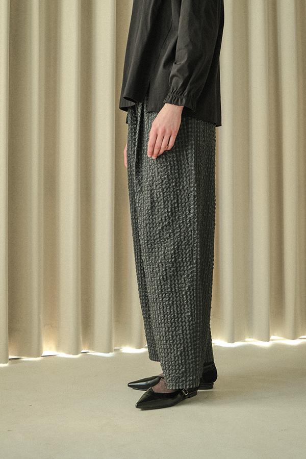 Textured Check Pants