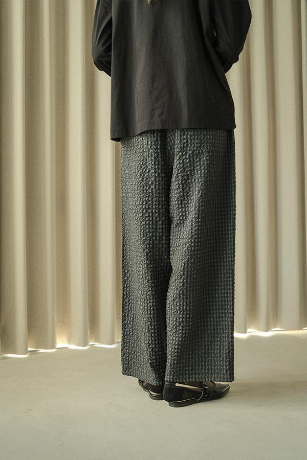 Textured Check Pants